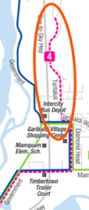 Squamish Transit's 4 Tantalus route. (Base Map: BC Transit)