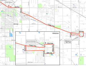 TransLink's 503 Surrey Central/Aldergrove bus route is a good example of what I might call a "half barbell" route: mainly straight and two way along most of its path but with a loop at the outer end to provide coverage through a neighbourhood, in this case Aldergrove. http://infomaps.translink.ca/Route_Diagrams/125/r503.pdf